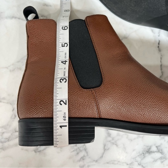 Calvin Klein Men's Corin Textured Tumbled Leather Chelsea Boot Dark Brown 10 - Picture 7 of 10